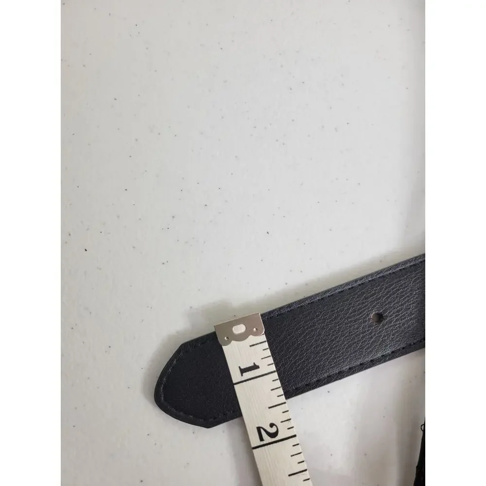 Casual‎ Belt Black Leather Classic Formal Work Career Women's Size Medium